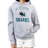 San Jose Sharks G-III 4Her by Carl Banks Women's Team Logo Tri-Blend Fleece Pullover Hoodie - Heather Gray | NHL discount