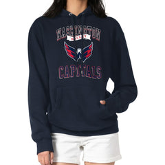 Washington Capitals G-III 4Her by Carl Banks Women's Team Logo Tri-Blend Fleece Pullover Hoodie - Navy | NHL Lifestyle