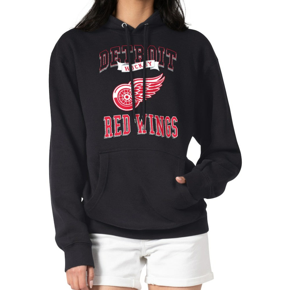 Detroit Red Wings G-III 4Her by Carl Banks Women's Team Logo Tri-Blend Fleece Pullover Hoodie - Black | NHL Lifestyle