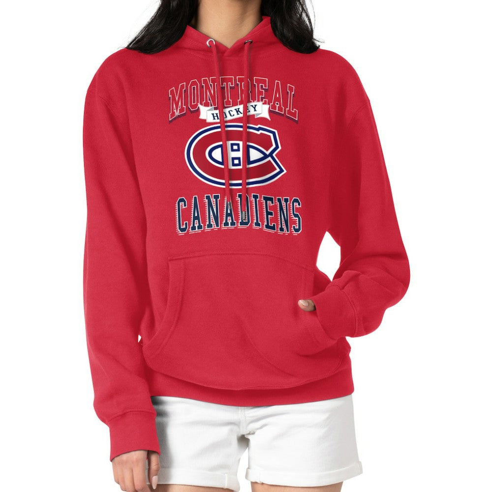 Montreal Canadiens G-III 4Her by Carl Banks Women's Team Logo Tri-Blend Fleece Pullover Hoodie - Red | NHL Lifestyle