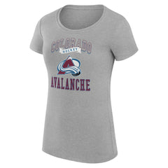Colorado Avalanche G-III 4Her by Carl Banks Women's Super-Slim Fit Lightweight Team Logo Graphic T-Shirt - Heather Gray | NHL on sale