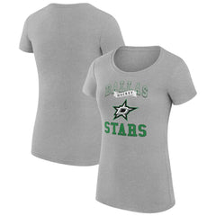 Dallas Stars G-III 4Her by Carl Banks Women's Super-Slim Fit Lightweight Team Logo Graphic T-Shirt - Heather Gray | NHL Lifestyle