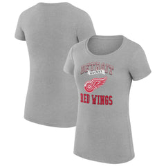 Detroit Red Wings G-III 4Her by Carl Banks Women's Super-Slim Fit Lightweight Team Logo Graphic T-Shirt - Heather Gray | NHL Lifestyle