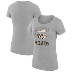 Nashville Predators G-III 4Her by Carl Banks Women's Super-Slim Fit Lightweight Team Logo Graphic T-Shirt - Heather Gray | NHL online