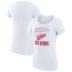 Detroit Red Wings G-III 4Her by Carl Banks Women's Super-Slim Fit Lightweight Team Logo Graphic T-Shirt - White | NHL on sale