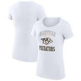 Nashville Predators G-III 4Her by Carl Banks Women's Super-Slim Fit Lightweight Team Logo Graphic T-Shirt - White | NHL on sale