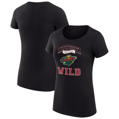 Minnesota Wild G-III 4Her by Carl Banks Women's Super-Slim Fit Lightweight Team Logo Graphic T-Shirt - Black | NHL near me