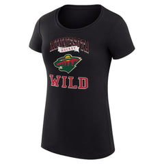 Minnesota Wild G-III 4Her by Carl Banks Women's Super-Slim Fit Lightweight Team Logo Graphic T-Shirt - Black | NHL near me