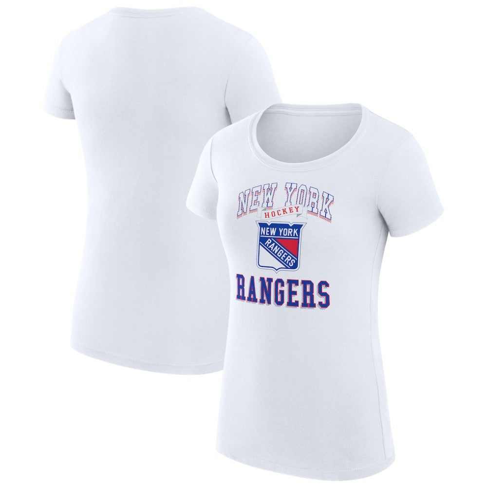 New York Rangers G-III 4Her by Carl Banks Women's Super-Slim Fit Lightweight Team Logo Graphic T-Shirt - White | NHL Clearance