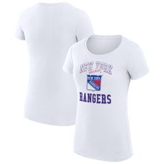 New York Rangers G-III 4Her by Carl Banks Women's Super-Slim Fit Lightweight Team Logo Graphic T-Shirt - White | NHL Clearance