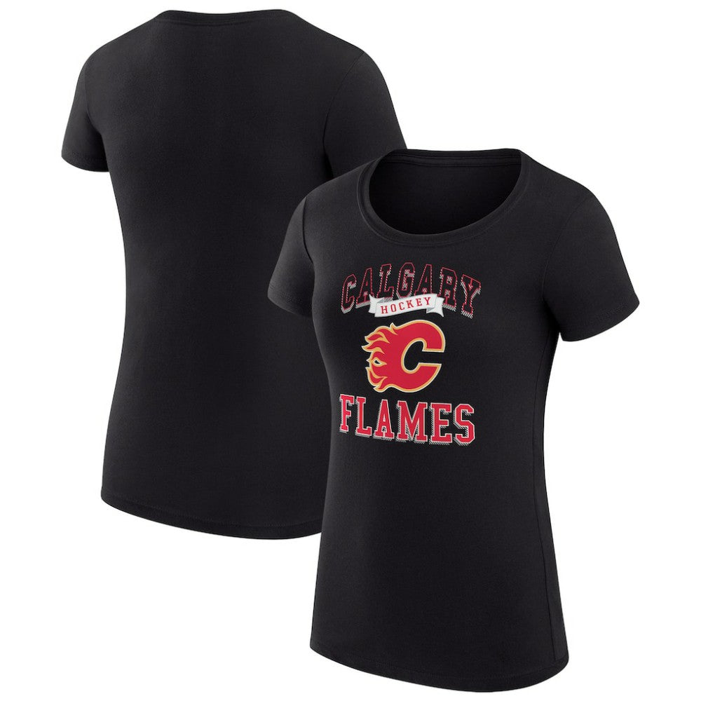 Calgary Flames G-III 4Her by Carl Banks Women's Super-Slim Fit Lightweight Team Logo Graphic T-Shirt - Black | NHL on sale