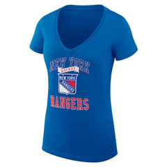 New York Rangers G-III 4Her by Carl Banks Women's Super-Slim Fit Lightweight Team Logo Graphic V-Neck T-Shirt - Blue | NHL discount