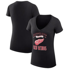 Detroit Red Wings G-III 4Her by Carl Banks Women's Super-Slim Fit Lightweight Team Logo Graphic V-Neck T-Shirt - Black | NHL online