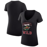 Minnesota Wild G-III 4Her by Carl Banks Women's Super-Slim Fit Lightweight Team Logo Graphic V-Neck T-Shirt - Black | NHL online