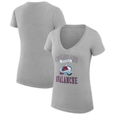 Colorado Avalanche G-III 4Her by Carl Banks Women's Super-Slim Fit Lightweight Team Logo Graphic V-Neck T-Shirt - Heather Gray | NHL on sale