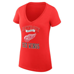 Detroit Red Wings G-III 4Her by Carl Banks Women's Super-Slim Fit Lightweight Team Logo Graphic V-Neck T-Shirt - Red | NHL discount