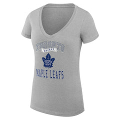 Toronto Maple Leafs G-III 4Her by Carl Banks Women's Super-Slim Fit Lightweight Team Logo Graphic V-Neck T-Shirt - Heather Gray | NHL near me