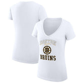 Boston Bruins G-III 4Her by Carl Banks Women's Super-Slim Fit Lightweight Team Logo Graphic V-Neck T-Shirt - White | NHL sale
