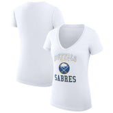Buffalo Sabres G-III 4Her by Carl Banks Women's Super-Slim Fit Lightweight Team Logo Graphic V-Neck T-Shirt - White | NHL on sale