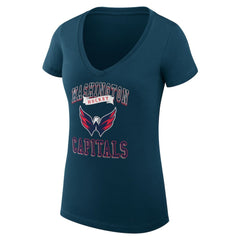 Washington Capitals G-III 4Her by Carl Banks Women's Super-Slim Fit Lightweight Team Logo Graphic V-Neck T-Shirt - Navy | NHL online