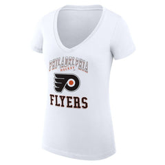 Philadelphia Flyers G-III 4Her by Carl Banks Women's Super-Slim Fit Lightweight Team Logo Graphic V-Neck T-Shirt - White | NHL online