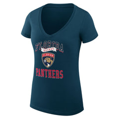 Florida Panthers G-III 4Her by Carl Banks Women's Super-Slim Fit Lightweight Team Logo Graphic V-Neck T-Shirt - Navy | NHL online