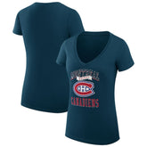Montreal Canadiens G-III 4Her by Carl Banks Women's Super-Slim Fit Lightweight Team Logo Graphic V-Neck T-Shirt - Navy | NHL Lifestyle