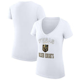 Vegas Golden Knights G-III 4Her by Carl Banks Women's Super-Slim Fit Lightweight Team Logo Graphic V-Neck T-Shirt - White | NHL online