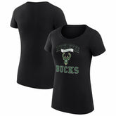 Milwaukee Bucks G-III 4Her by Carl Banks Women's Super-Slim Fit Lightweight Team Logo T-Shirt Black