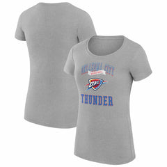 Oklahoma City Thunder G-III 4Her by Carl Banks Women's Super-Slim Fit Lightweight Team Logo T-Shirt Heather Gray