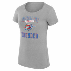 Oklahoma City Thunder G-III 4Her by Carl Banks Women's Super-Slim Fit Lightweight Team Logo T-Shirt Heather Gray