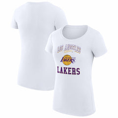 Los Angeles Lakers G-III 4Her by Carl Banks Women's Super-Slim Fit Lightweight Team Logo T-Shirt White