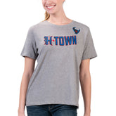 Houston Texans G-III 4Her by Carl Banks Women's Super-Slim Fit Lightweight H-Town T-Shirt - Heather Gray - NFL