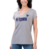 Houston Texans G-III 4Her by Carl Banks Women's Super-Slim Fit Lightweight H-Town V-Neck T-Shirt - Heather Gray - NFL