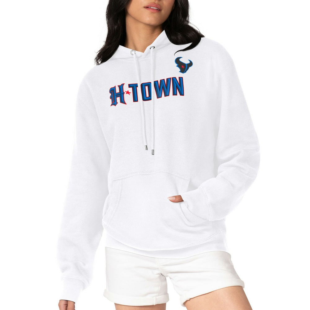 Houston Texans G-III 4Her by Carl Banks Women's H-Town Fleece Pullover Hoodie - White - NFL