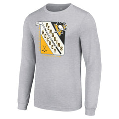Pittsburgh Penguins Starter Shield Long Sleeve Graphic T-Shirt - Heather Gray | NHL sale