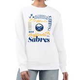 Buffalo Sabres G-III 4Her by Carl Banks Women's Collage Graphic Fleece Long Sleeve Pullover Sweatshirt - White | NHL online