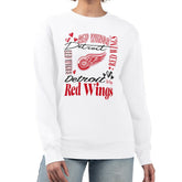 Detroit Red Wings G-III 4Her by Carl Banks Women's Collage Graphic Fleece Long Sleeve Pullover Sweatshirt - White | NHL Lifestyle