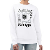 Los Angeles Kings G-III 4Her by Carl Banks Women's Collage Graphic Fleece Long Sleeve Pullover Sweatshirt - White | NHL Lifestyle