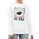 Minnesota Wild G-III 4Her by Carl Banks Women's Collage Graphic Fleece Long Sleeve Pullover Sweatshirt - White | NHL near me