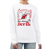 New Jersey Devils G-III 4Her by Carl Banks Women's Collage Graphic Fleece Long Sleeve Pullover Sweatshirt - White | NHL Lifestyle
