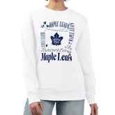 Toronto Maple Leafs G-III 4Her by Carl Banks Women's Collage Graphic Fleece Long Sleeve Pullover Sweatshirt - White | NHL sale