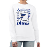 St. Louis Blues G-III 4Her by Carl Banks Women's Collage Graphic Fleece Long Sleeve Pullover Sweatshirt - White | NHL near me