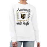Vegas Golden Knights G-III 4Her by Carl Banks Women's Collage Graphic Fleece Long Sleeve Pullover Sweatshirt - White | NHL Clearance