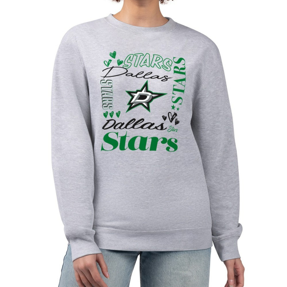 Dallas Stars G-III 4Her by Carl Banks Women's Collage Graphic Fleece Long Sleeve Pullover Sweatshirt - Heather Gray | NHL discount