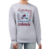 Colorado Avalanche G-III 4Her by Carl Banks Women's Collage Graphic Fleece Long Sleeve Pullover Sweatshirt - Heather Gray | NHL near me