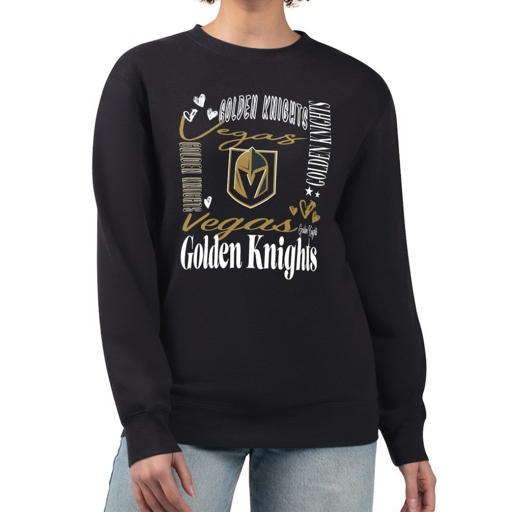 Vegas Golden Knights G-III 4Her by Carl Banks Women's Collage Graphic Fleece Long Sleeve Pullover Sweatshirt - Black | NHL sale