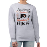 Philadelphia Flyers G-III 4Her by Carl Banks Women's Collage Graphic Fleece Long Sleeve Pullover Sweatshirt - Heather Gray | NHL sale