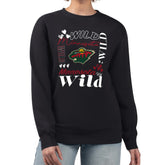 Minnesota Wild G-III 4Her by Carl Banks Women's Collage Graphic Fleece Long Sleeve Pullover Sweatshirt - Black | NHL discount