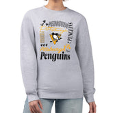 Pittsburgh Penguins G-III 4Her by Carl Banks Women's Collage Graphic Fleece Long Sleeve Pullover Sweatshirt - Heather Gray | NHL on sale
